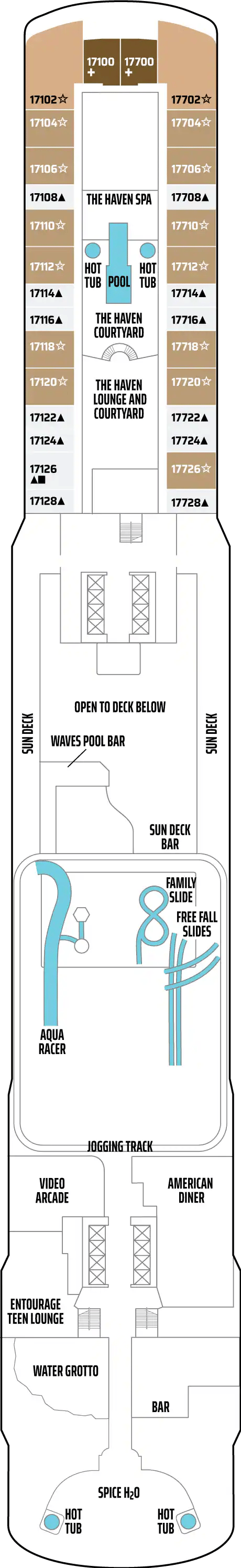 Deck plan for Deck 17