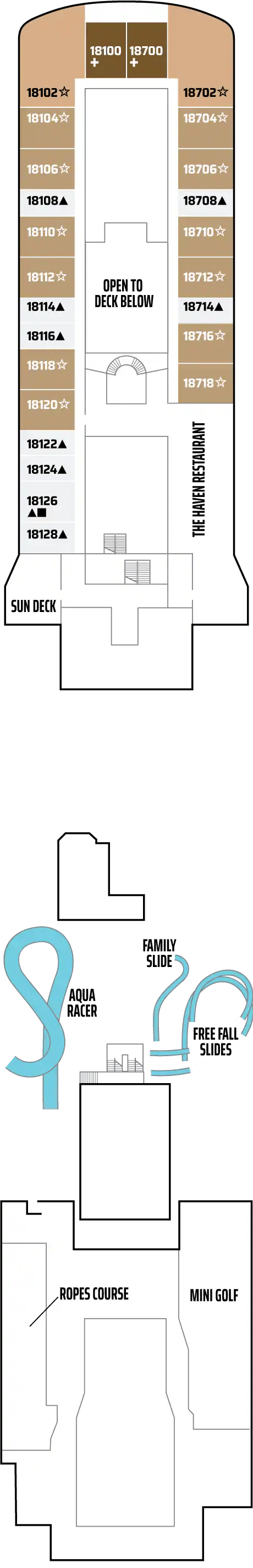Deck plan for Deck 18