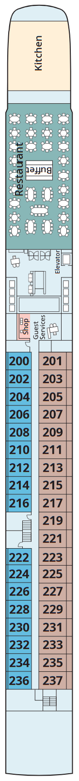Deck plan for Middle Deck