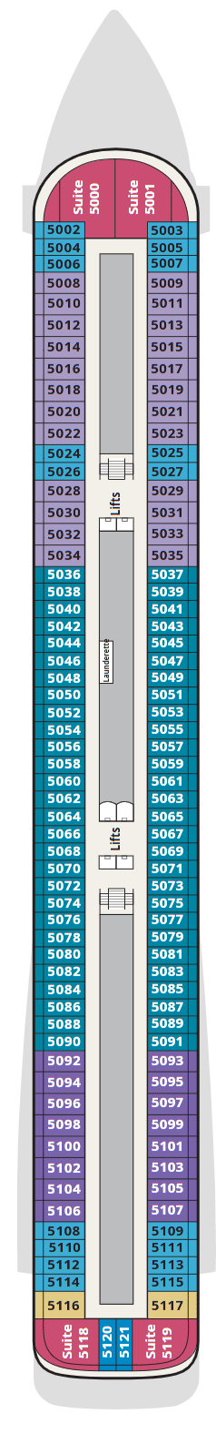 Deck plan for Deck 5
