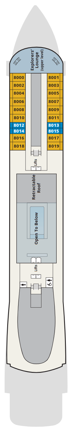 Deck plan for Deck 8