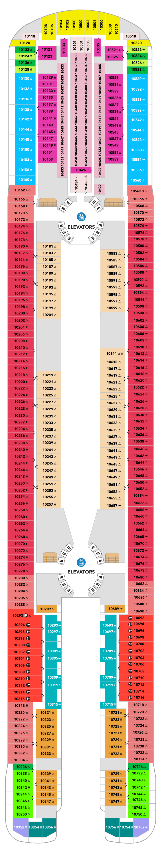 Deck plan for Deck 10