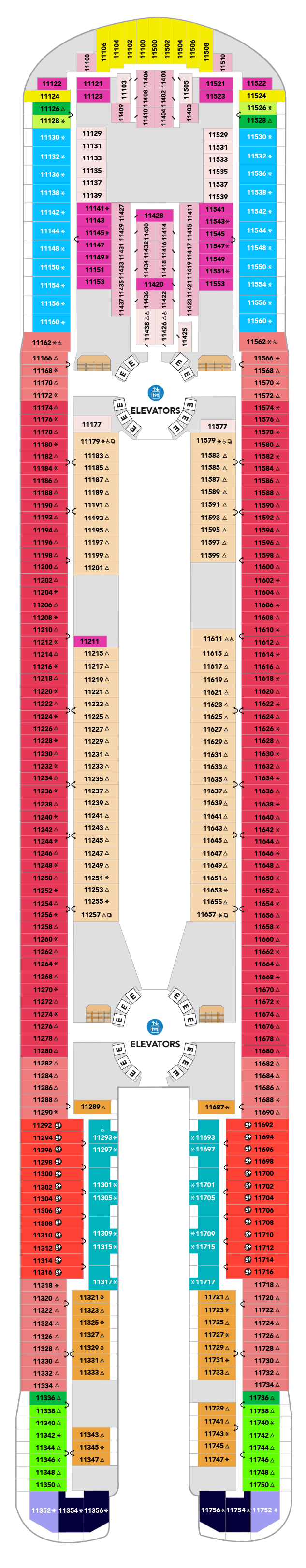 Deck plan for Deck 11