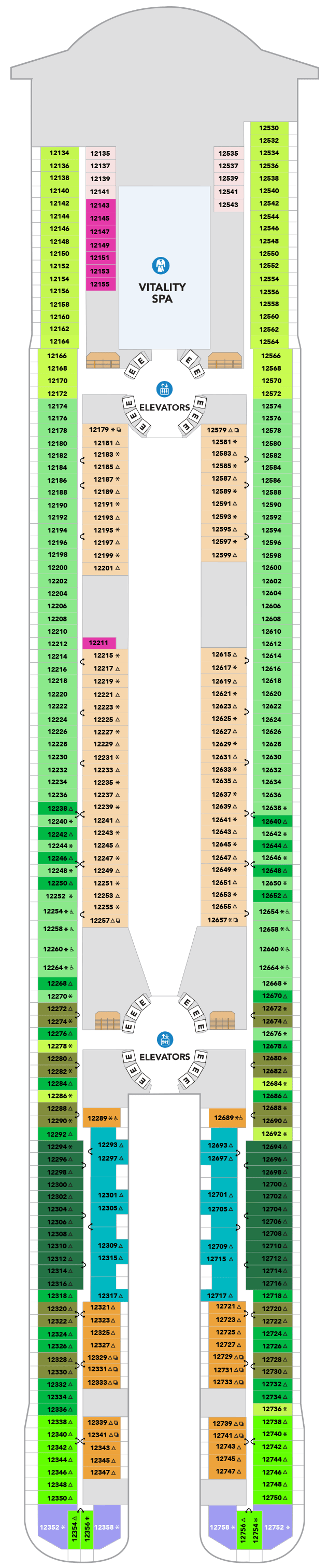 Deck plan for Deck 12
