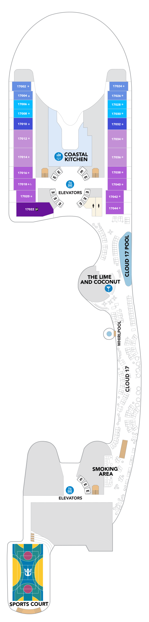 Deck plan for Deck 17
