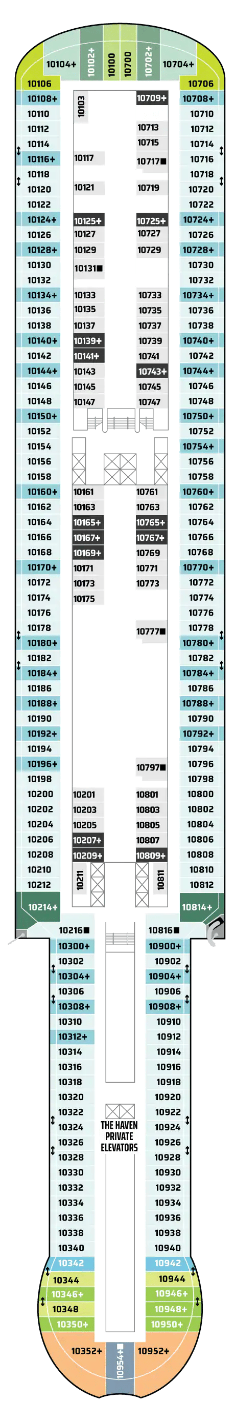 Deck plan for Deck 10