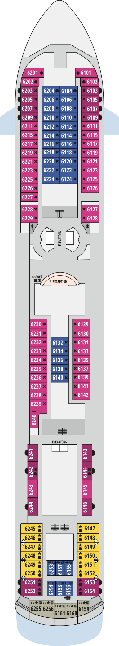 Deck plan for Deck 6