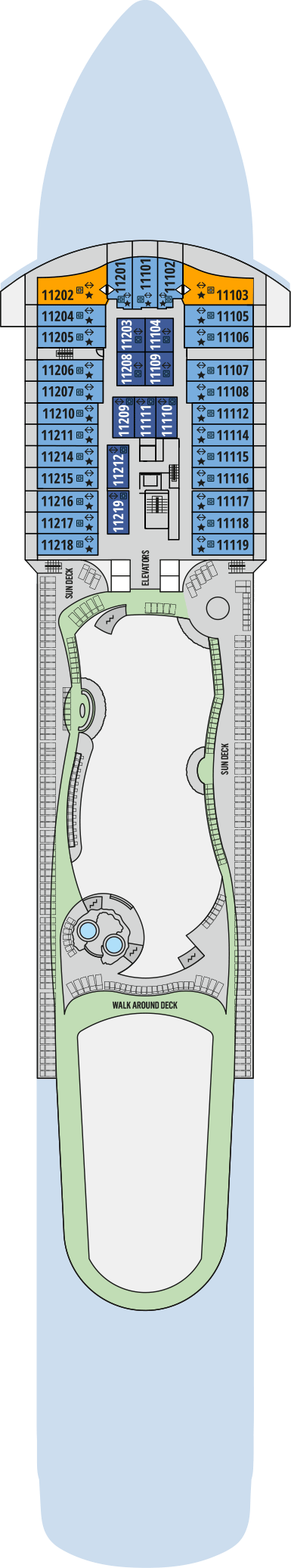 Deck plan for Deck 11