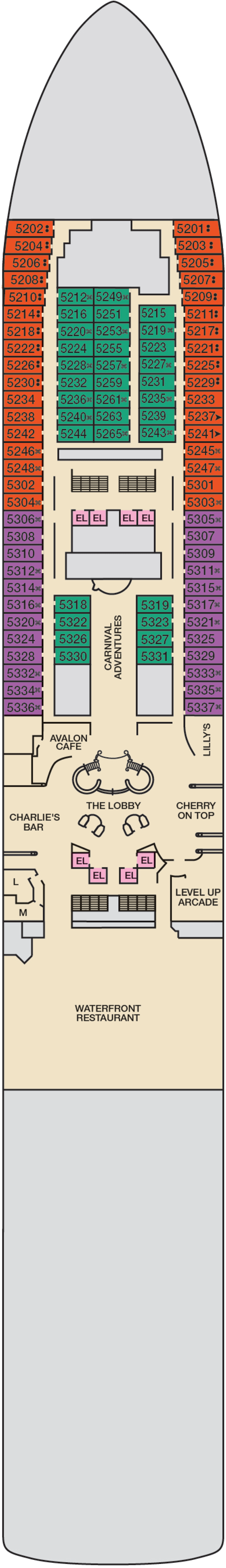 Deck plan for Deck 5-Promenade