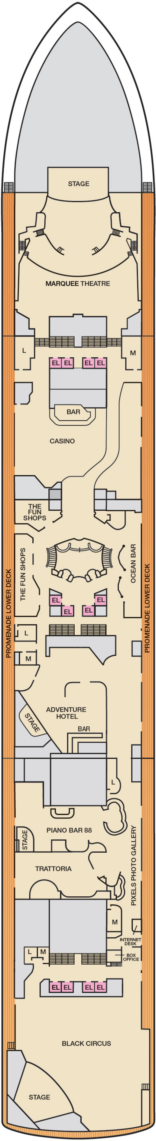 Deck plan for Deck 7