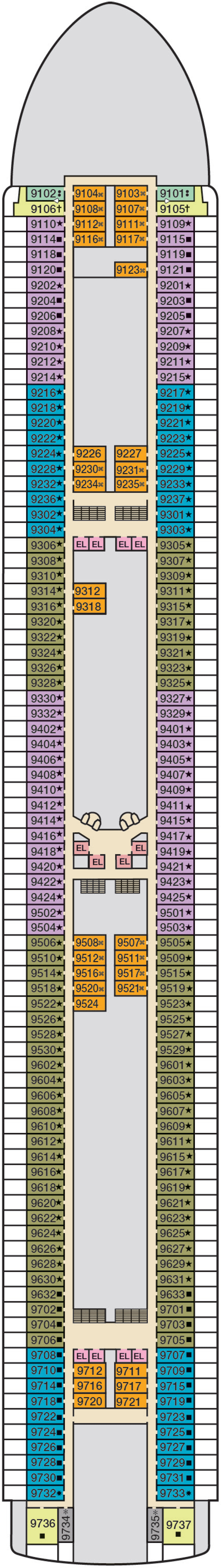 Deck plan for Deck 9- Lido