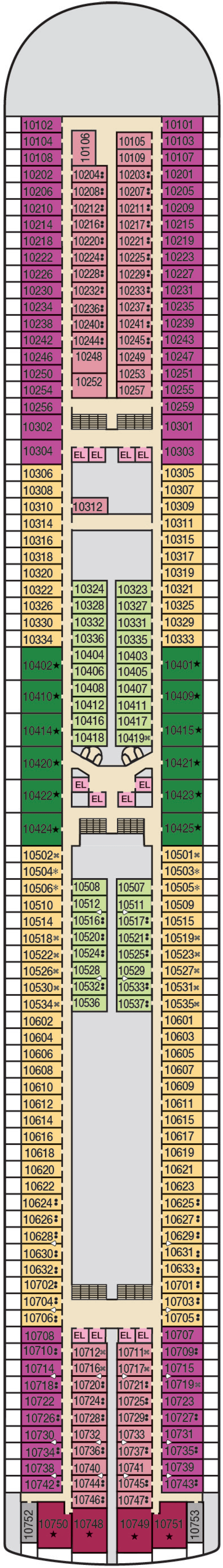 Deck plan for Deck 10
