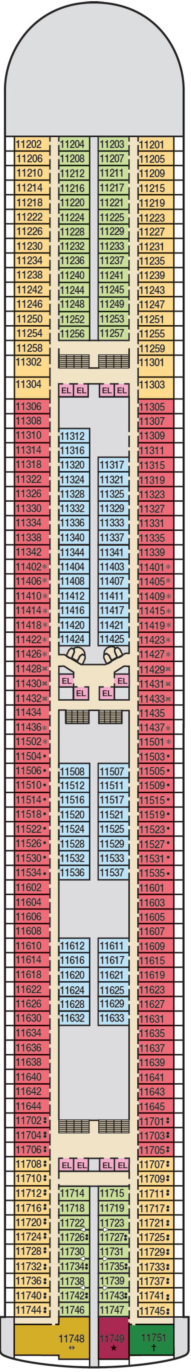 Deck plan for Deck 11