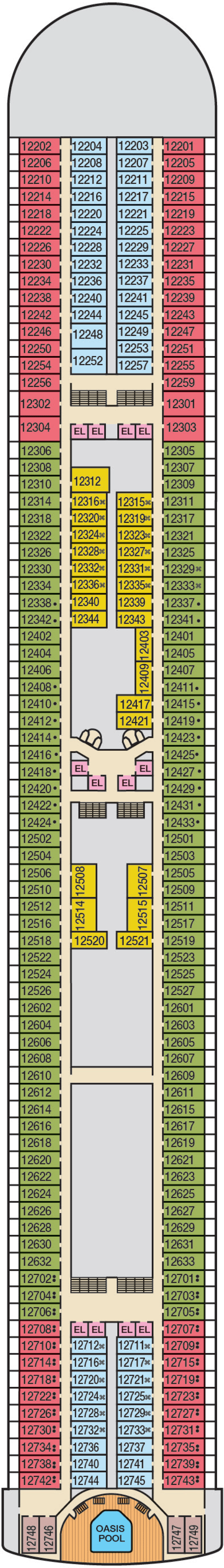 Deck plan for Deck 12