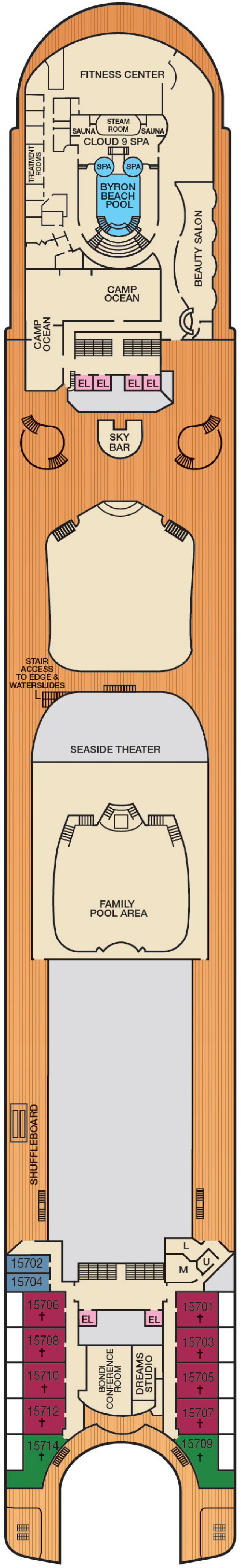 Deck plan for Deck 15
