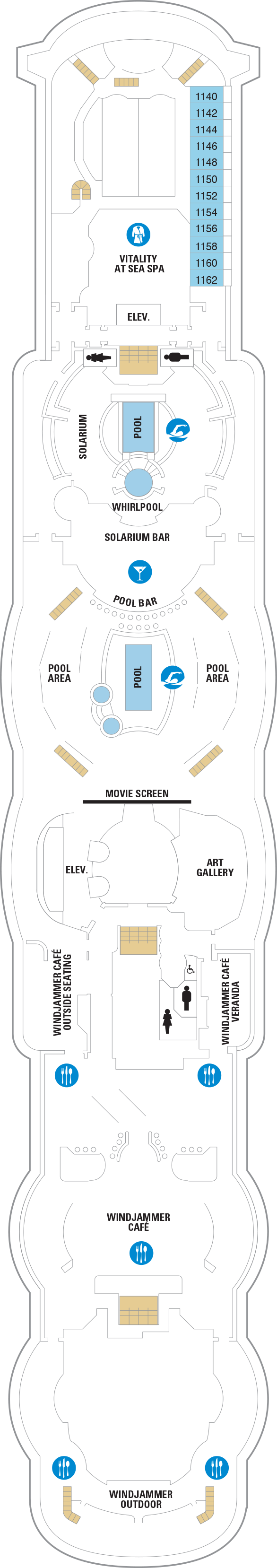 Deck plan for Deck 11