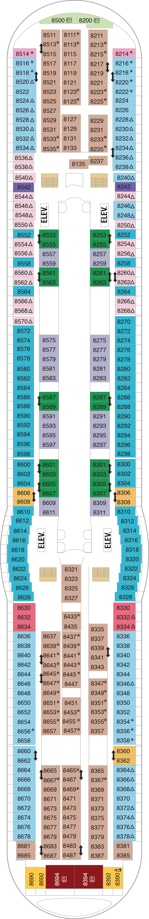 Deck plan for Deck 08