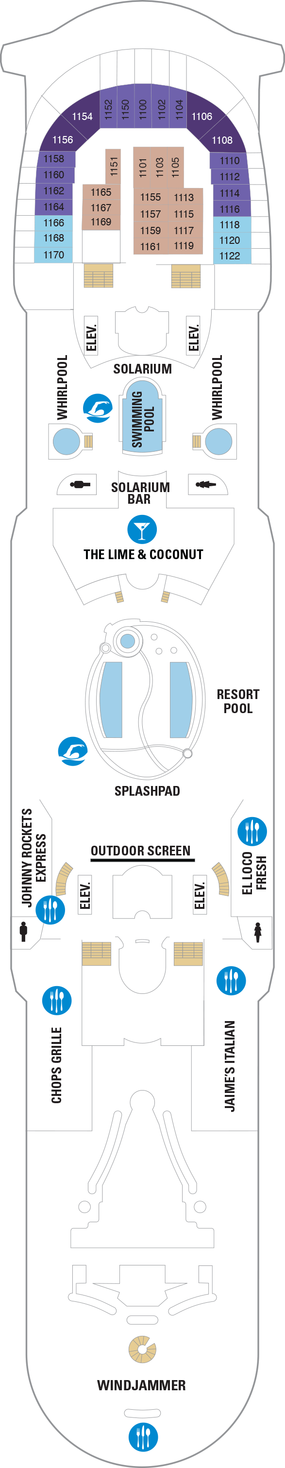Deck plan for Deck 11