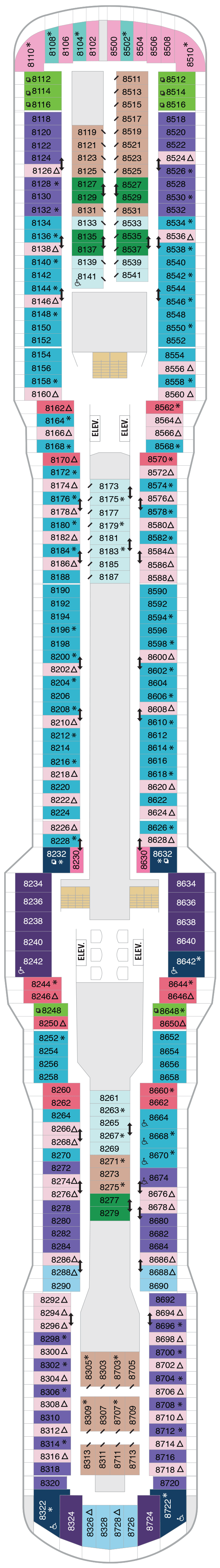 Deck plan for Deck 08