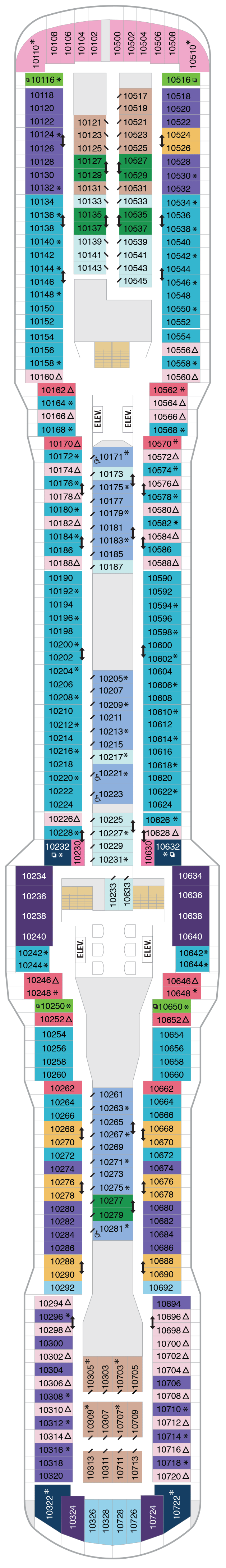 Deck plan for Deck 10