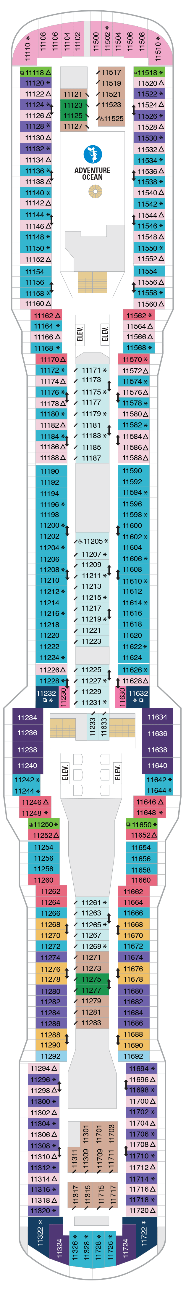 Deck plan for Deck 11