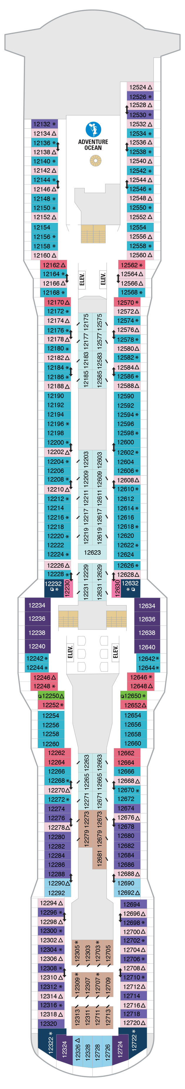 Deck plan for Deck 12