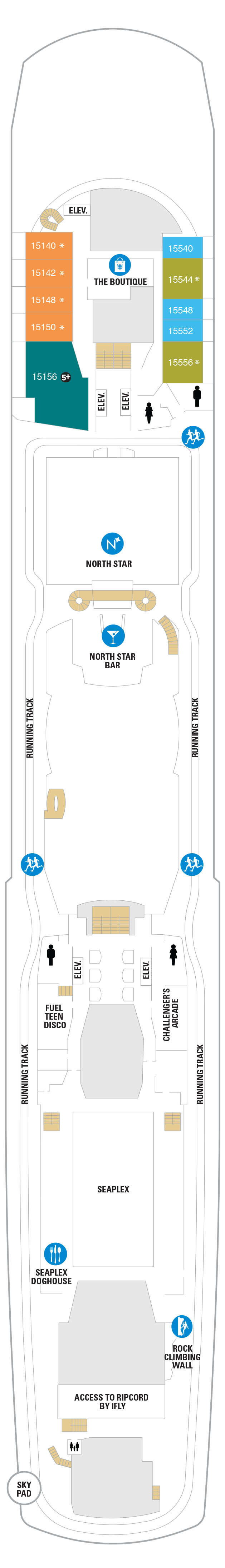 Deck plan for Deck 15