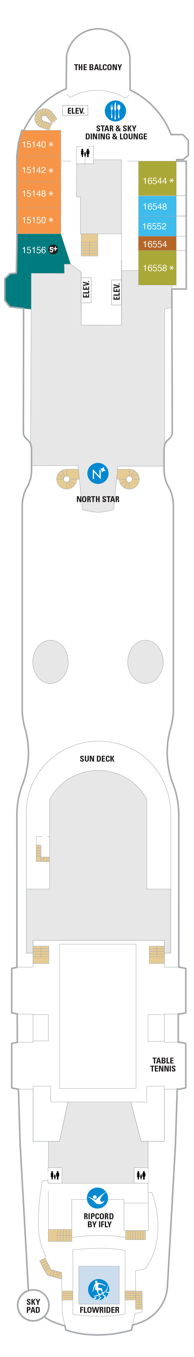 Deck plan for Deck 16