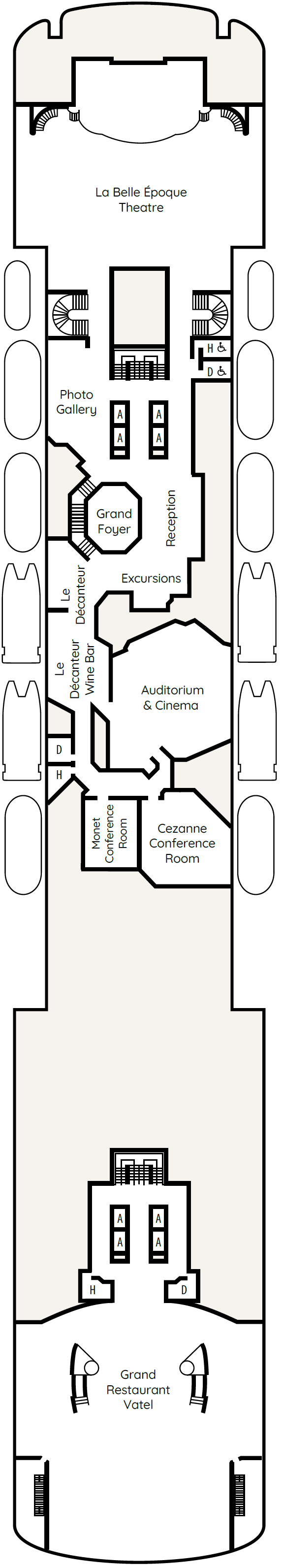 Deck plan for Deck 7 - Guadeloupe