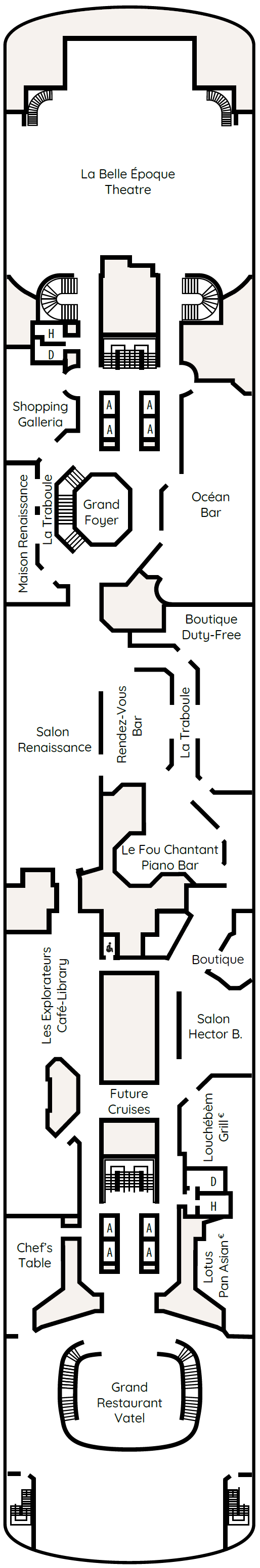 Deck plan for Deck 8 - Martinique