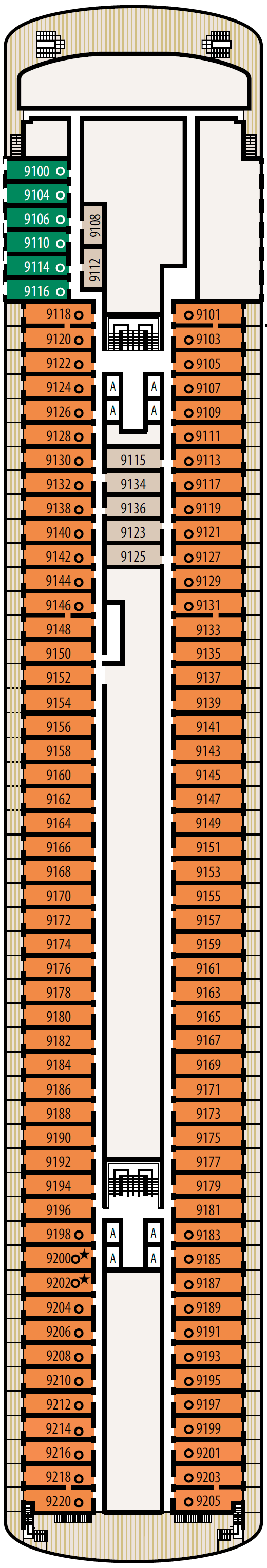 Deck plan for Deck 9 - St. Martin