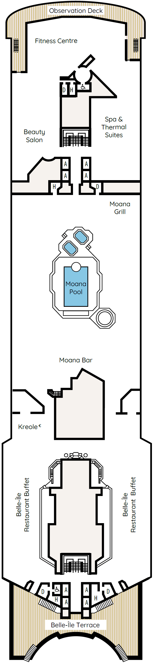 Deck plan for Deck 11 - St. Barth