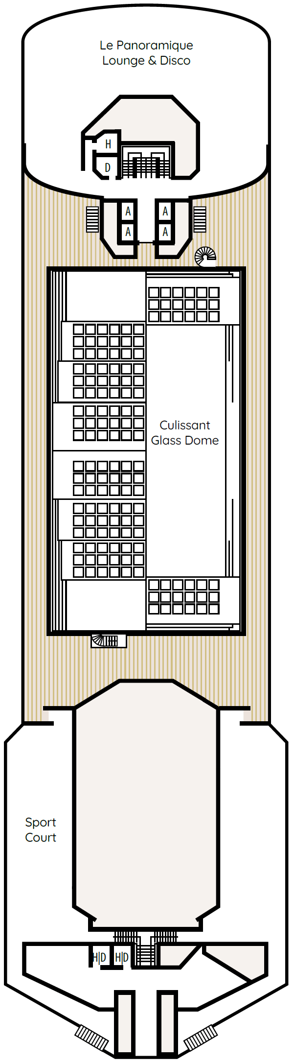 Deck plan for Deck 12 - Tahiti