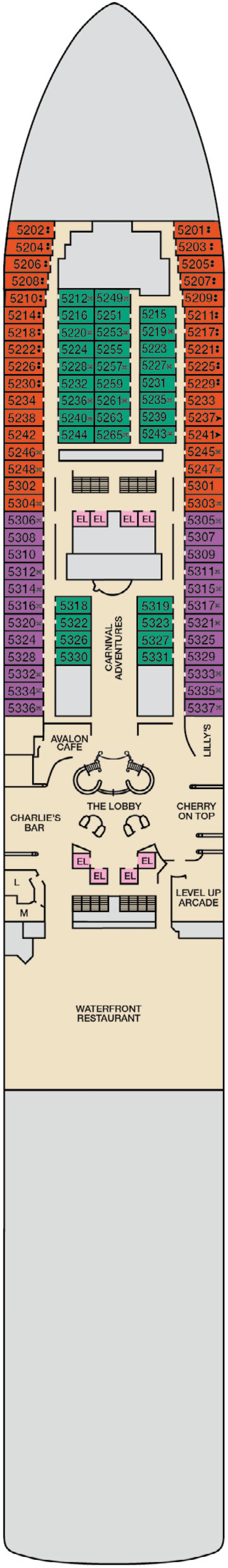 Deck plan for Deck 5-Promenade