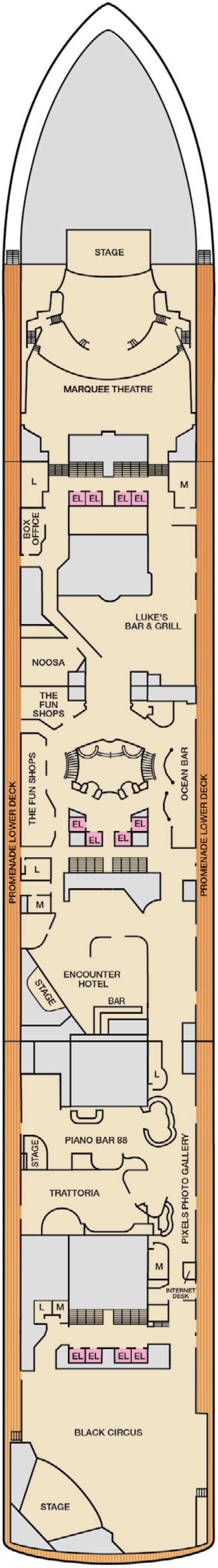 Deck plan for Deck 7