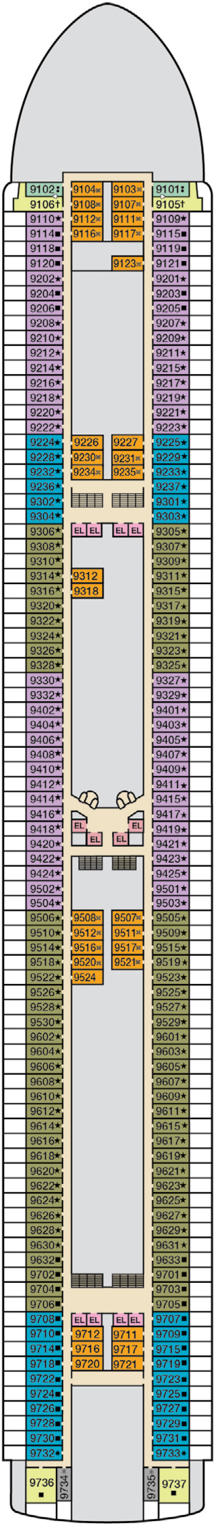 Deck plan for Deck 9- Lido
