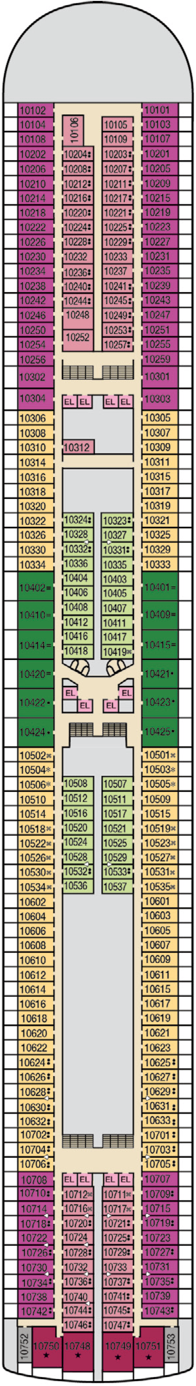 Deck plan for Deck 10