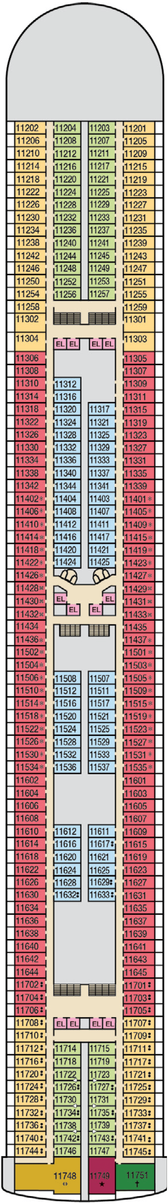 Deck plan for Deck 11