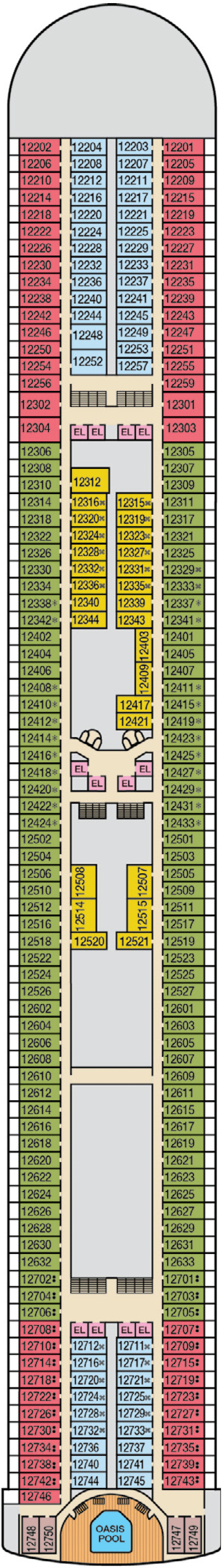 Deck plan for Deck 12