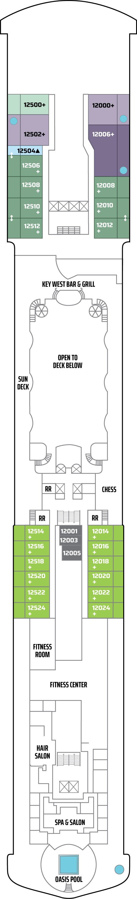 Deck plan for Deck 12