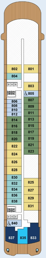 Deck plan for Deck 8