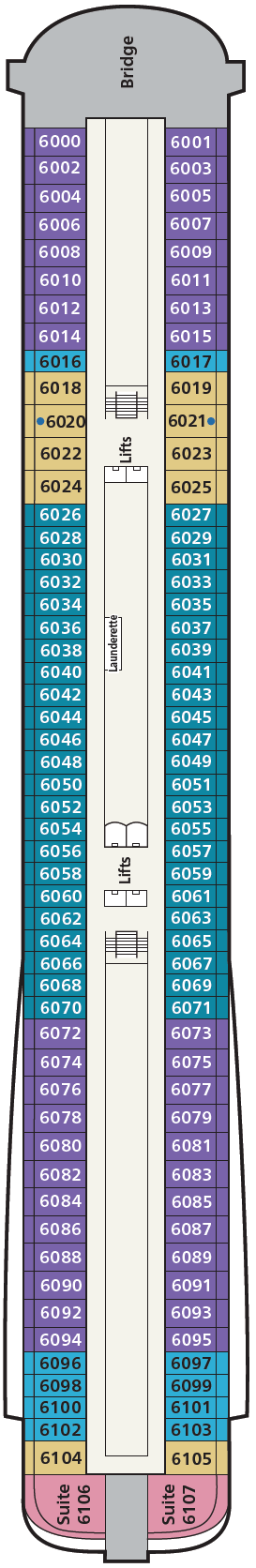 Deck plan for Deck 6