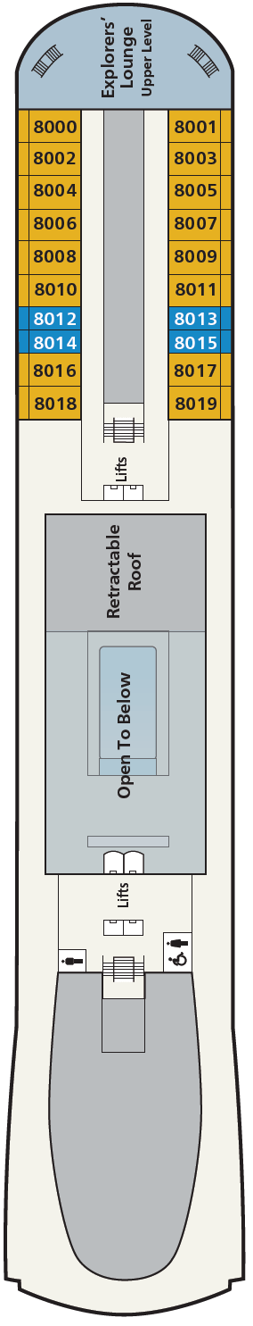 Deck plan for Deck 8
