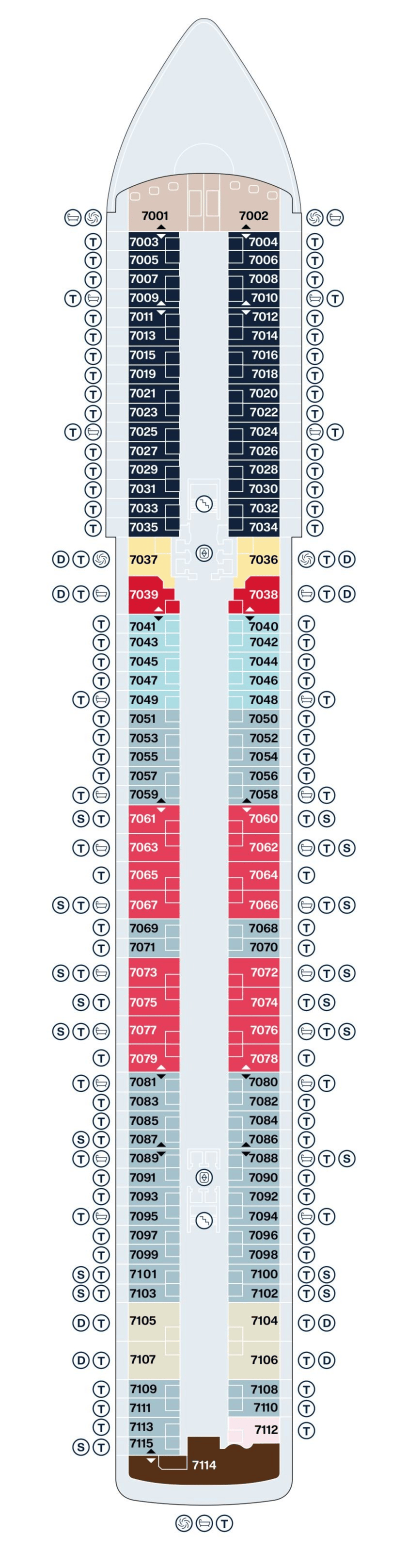 Deck plan for Deck 7