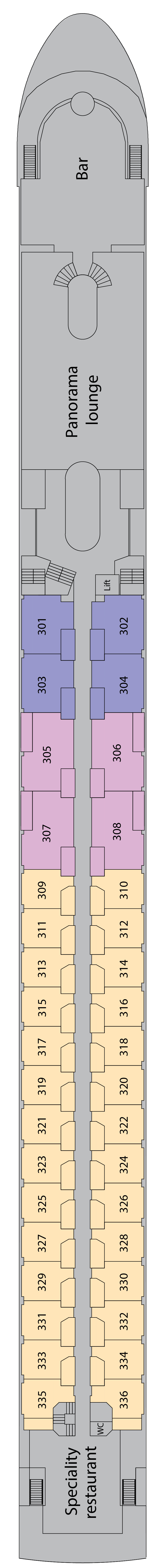 Deck plan for Diamond (Upper) Deck