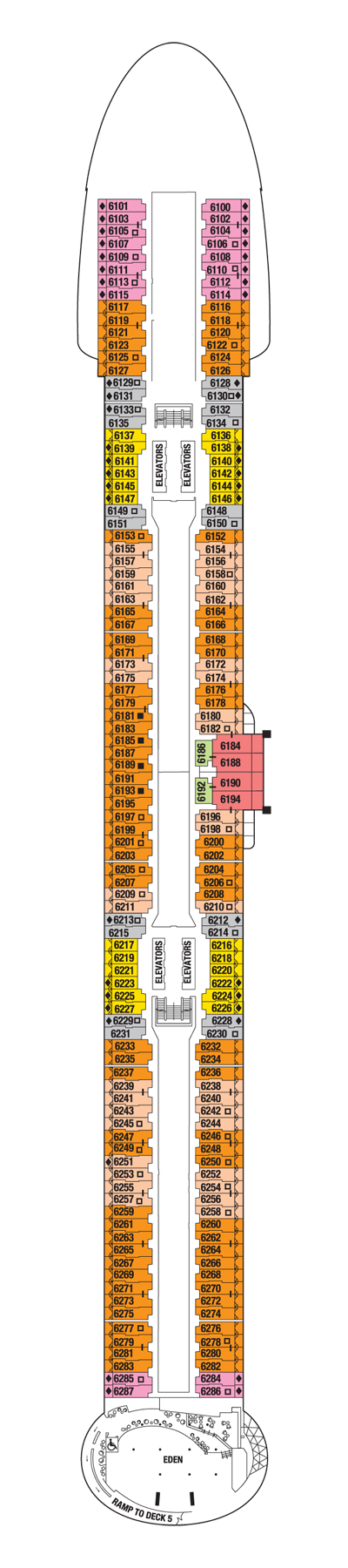 Deck plan for DECK SIX