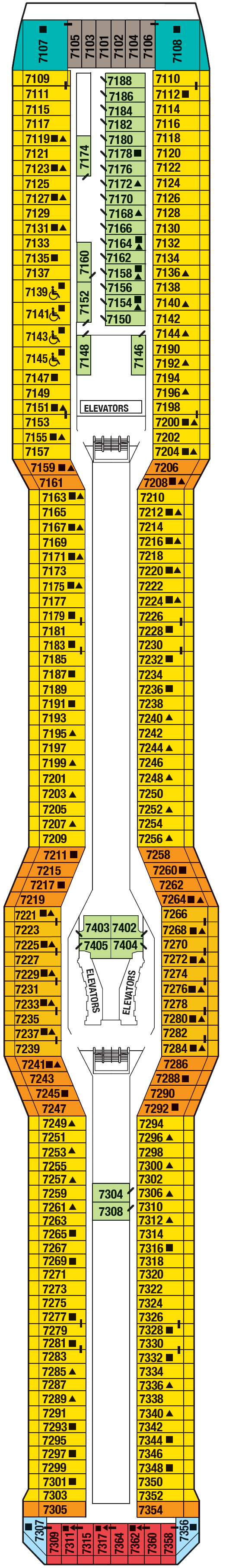Deck plan for SUNRISE DECK 7