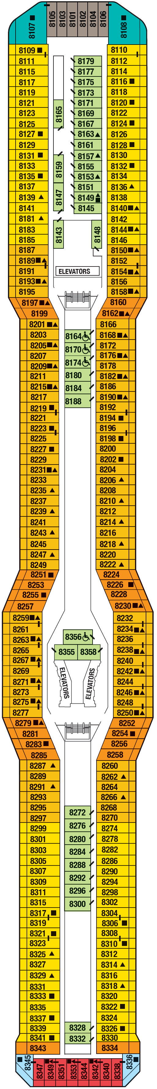 Deck plan for VISTA DECK 8