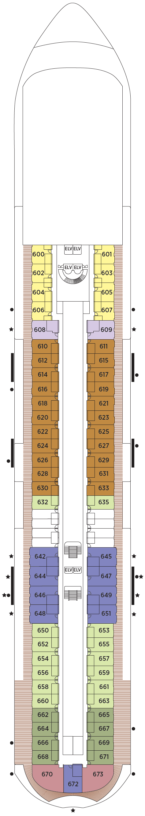 Deck plan for Deck 6