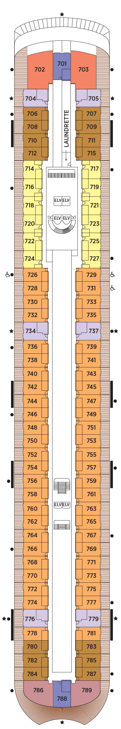 Deck plan for Deck 7